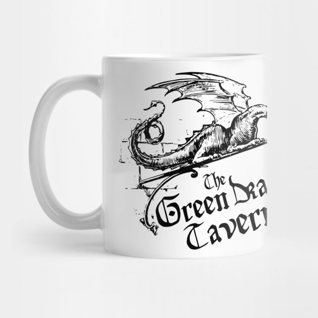 Green Dragon Tavern, Black, Transparent Background by Phantom Goods and Designs